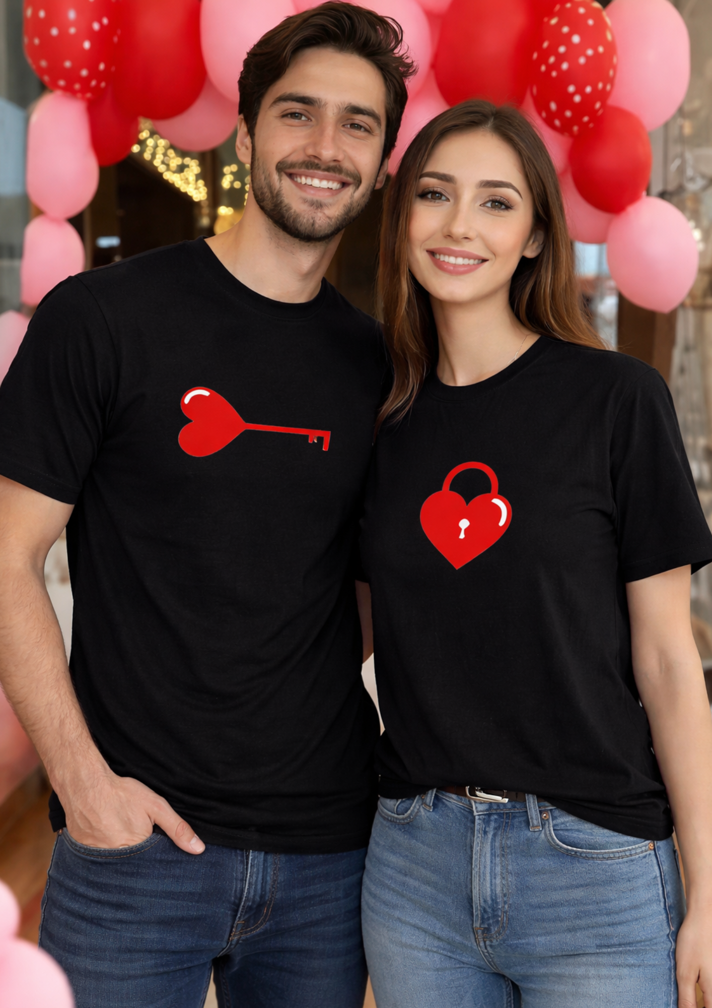 Partner T-Shirts „Schlüssel zum Herzen“ ❤️