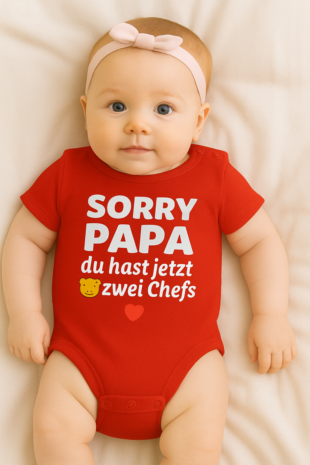 Babybody “SORRY PAPA du hast jetzt zwei Chefs„– Süßer Strampler aus 100% Baumwolle
