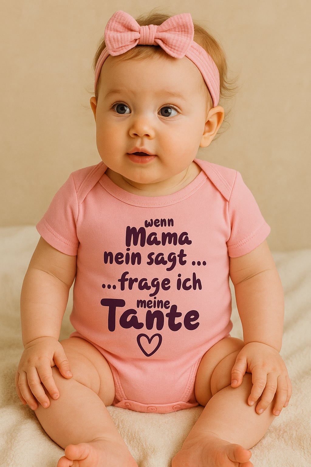 „Wenn Mama Nein sagt … frage ich meine Tante“ – Lustiger Babybody aus 100 % Baumwolle, ideales Geschenk für Tanten