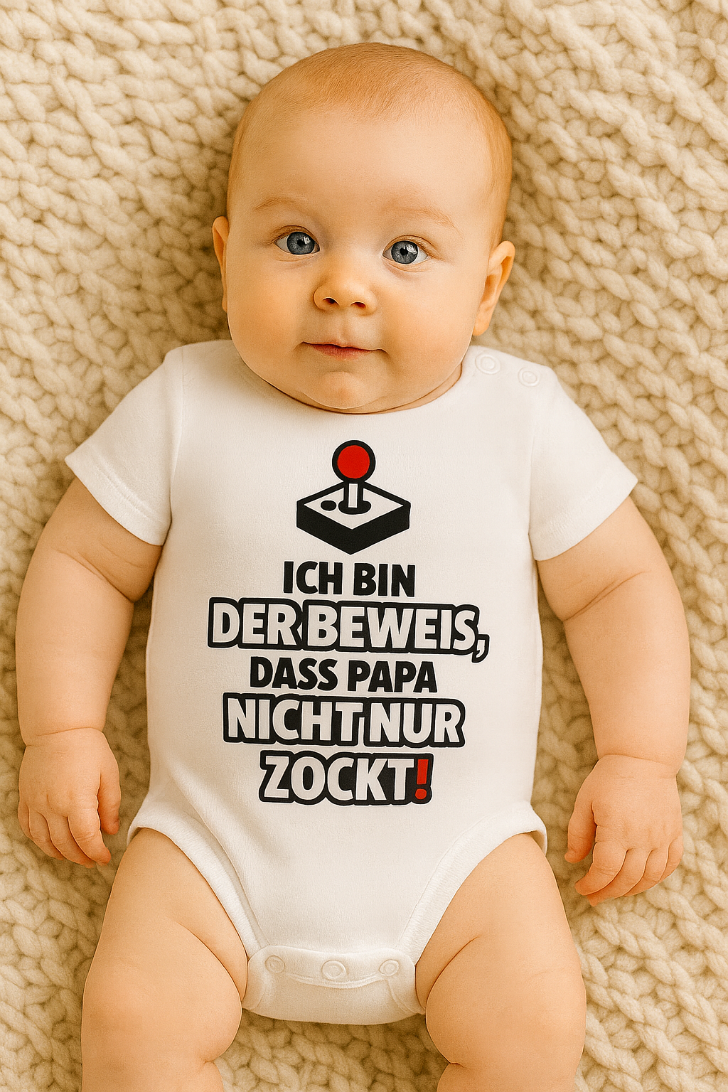 Babybody „Ich bin der Beweis, dass Papa nicht nur zockt!” – Süßer Strampler aus 100% Baumwolle
