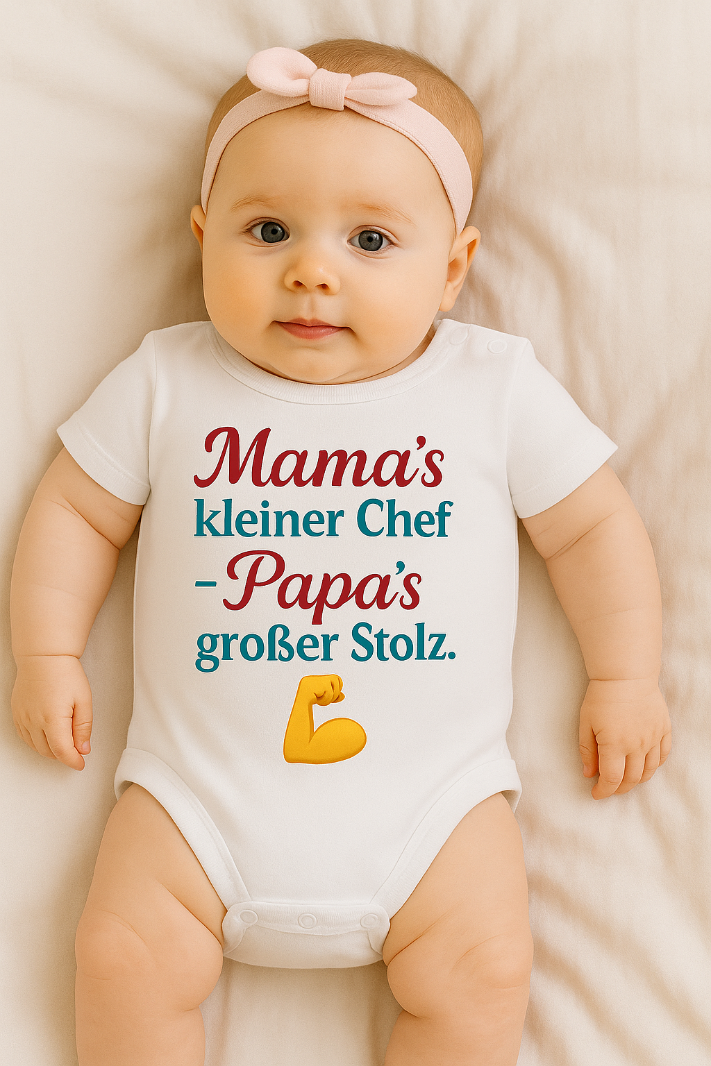 Babybody „Mama’s kleiner Chef – Papas großer Stolz“ | Süßer Strampler | Geschenk zur Geburt & Babyshower | 100% Baumwolle | Personalisiert