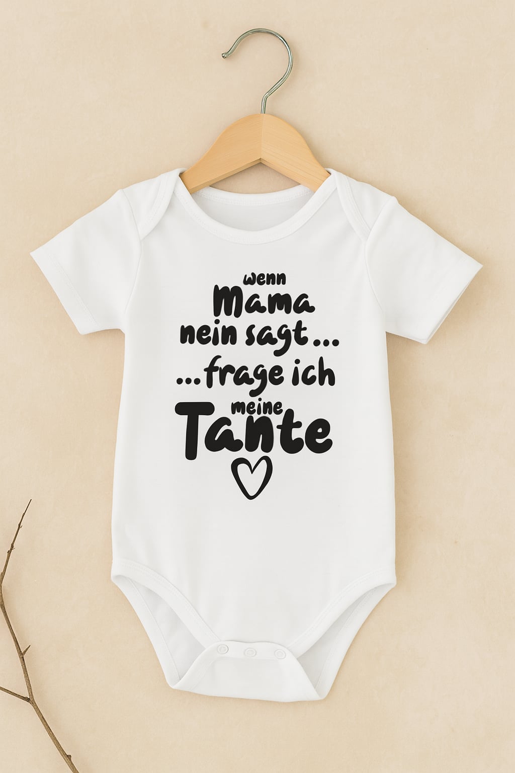 „Wenn Mama Nein sagt … frage ich meine Tante“ – Lustiger Babybody aus 100 % Baumwolle, ideales Geschenk für Tanten