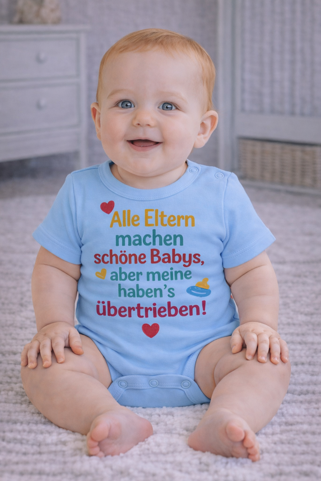 Babybody “Alle Eltern machen schöne Babys, aber meine haben's übertrieben!„– Süßer Strampler aus 100% Baumwolle
