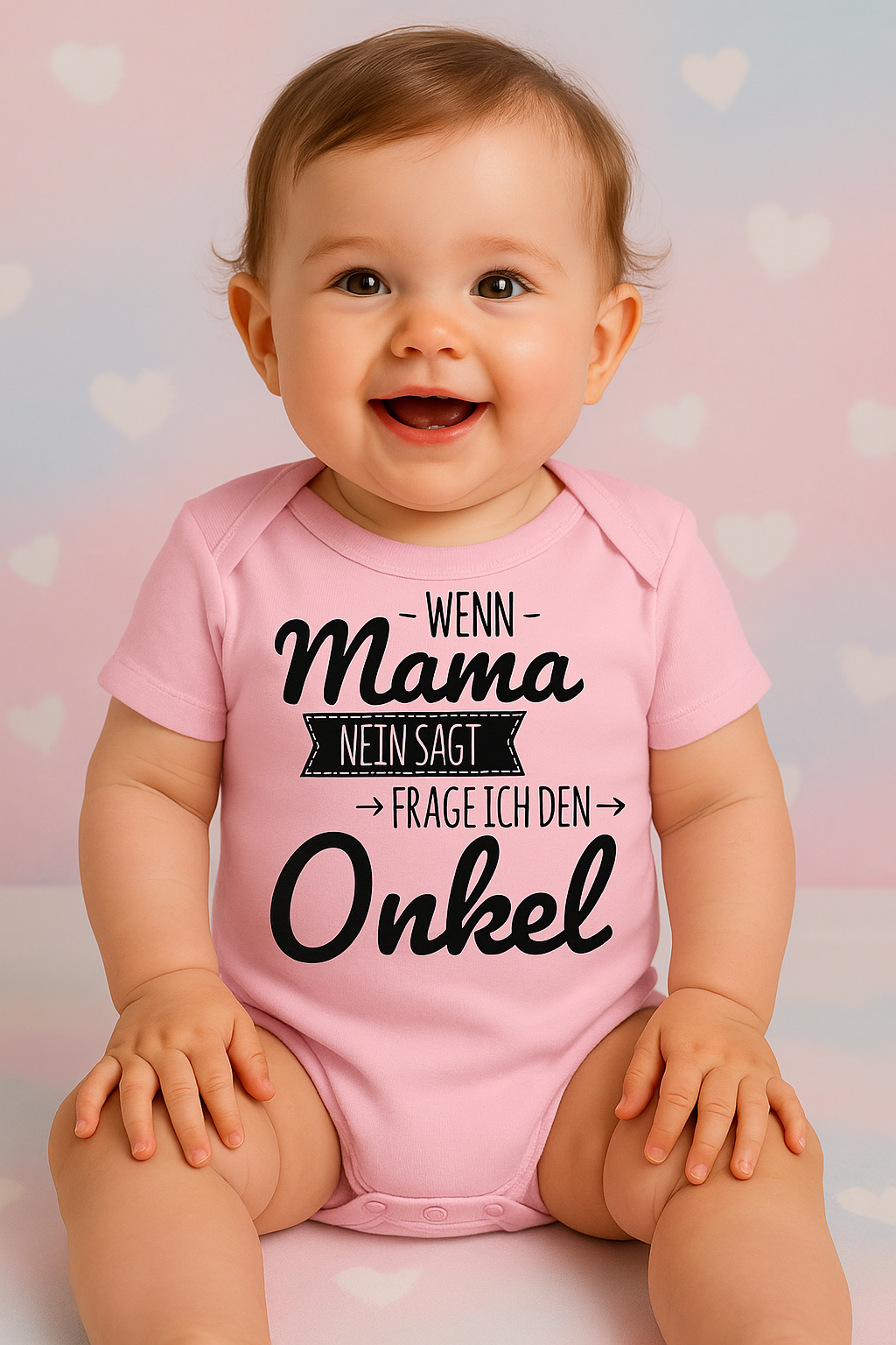Babybody „Wenn Mama nein sagt, frage ich den Onkel“ – Lustiger Strampler aus 100% Baumwolle