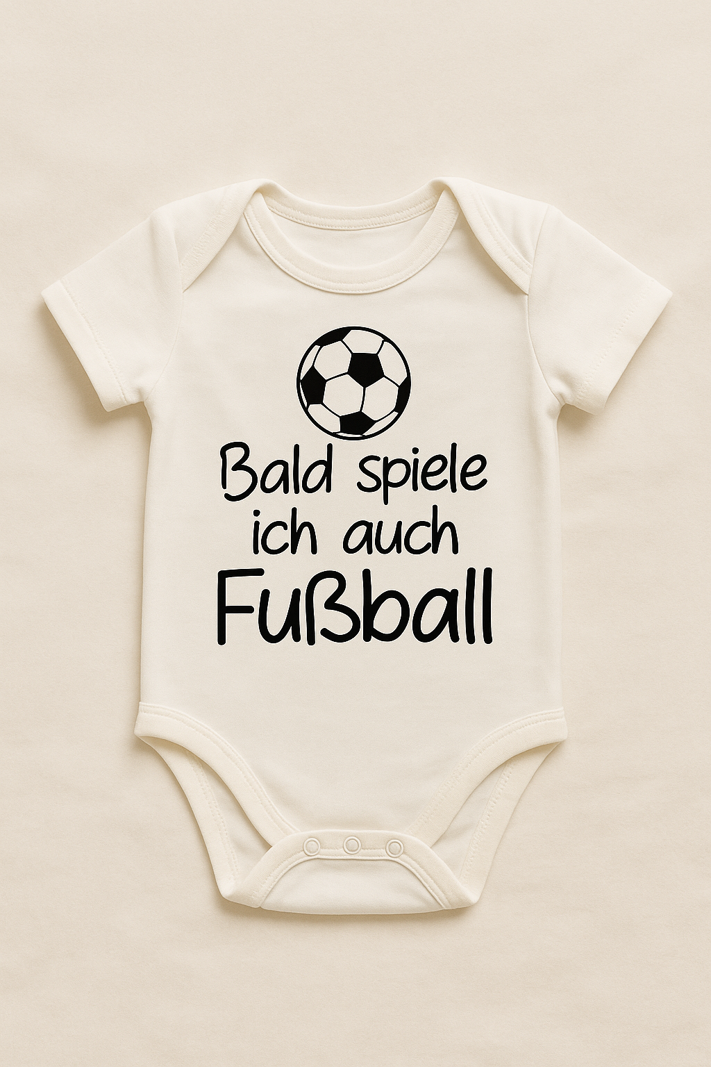 Babybody „Bald spiele ich auch Fußball“ – Lustiger Strampler für kleine Fußballfans aus 100% Baumwolle
