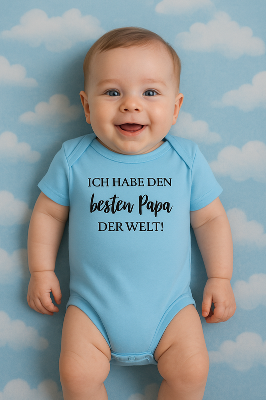 Babybody „Ich habe den besten Papa der Welt“ – Süßer Strampler aus 100% Baumwolle