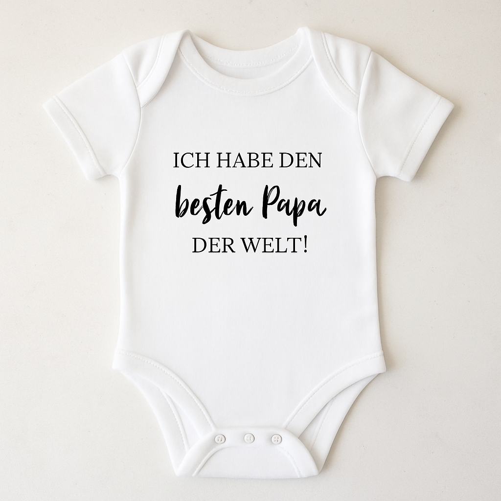 Babybody „Ich habe den besten Papa der Welt“ – Süßer Strampler aus 100% Baumwolle