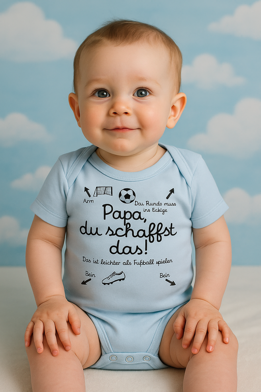 Babybody „Papa, du schaffst das!“ – Lustiger Strampler für Fußballfans aus 100 % Baumwolle