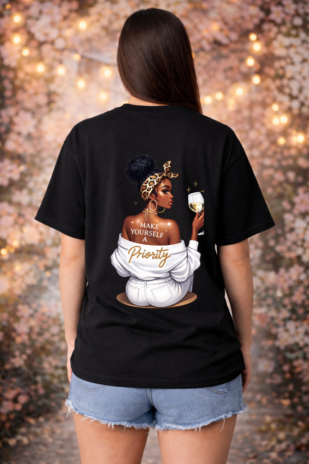 Oversize Damen T-Shirt „Make Yourself a Priority” – 100 % Baumwolle