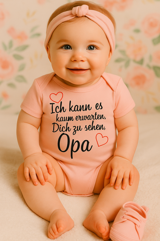 Babybody „Ich kann es kaum erwarten, dich zu sehen, Opa“ – Süßer Strampler aus 100% Baumwolle