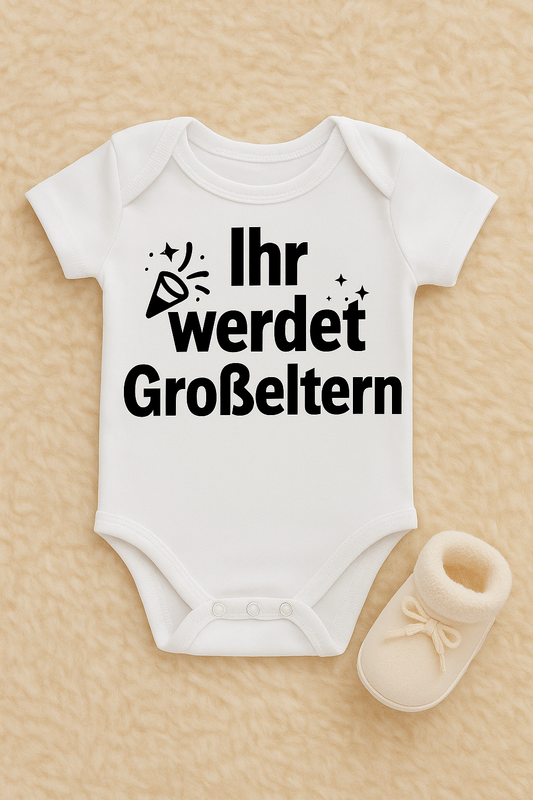 Babybody „ Ihr werdet Großeltern” – Süßer Strampler aus 100% Baumwolle