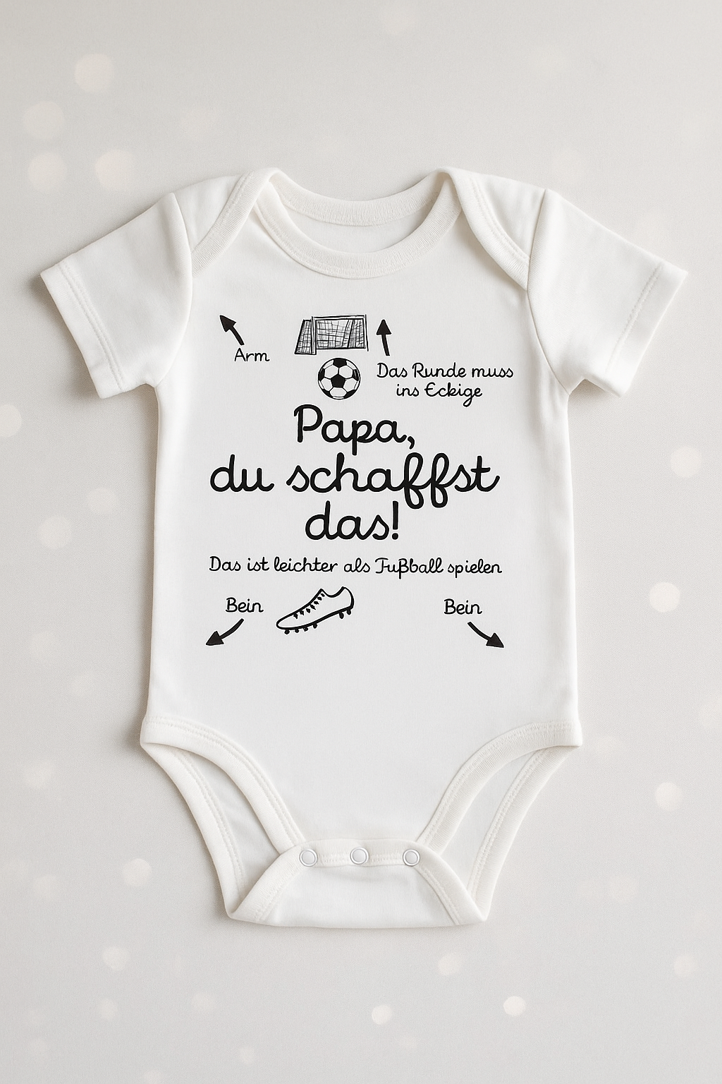Babybody „Papa, du schaffst das!“ – Lustiger Strampler für Fußballfans aus 100 % Baumwolle