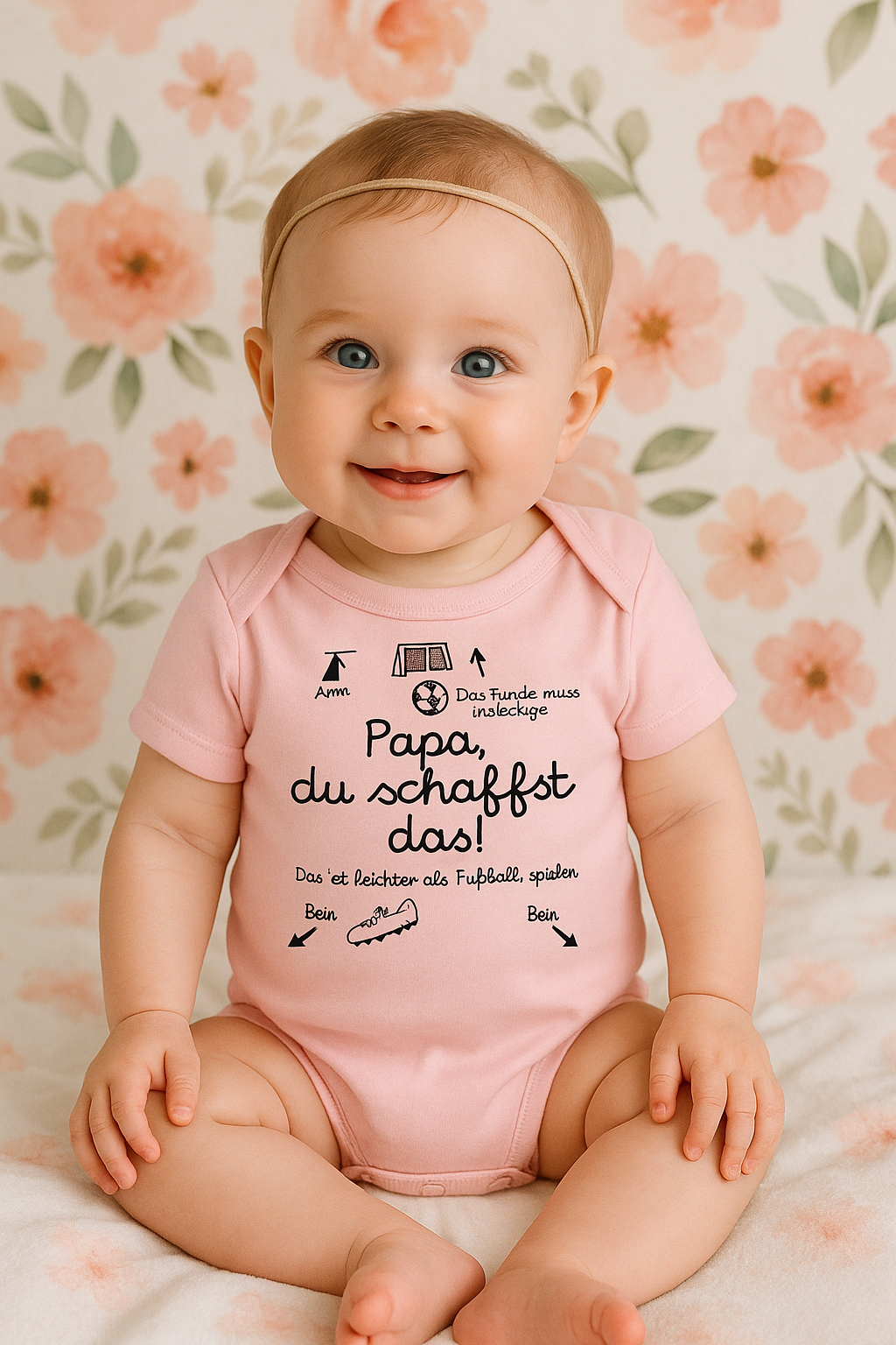 Babybody „Papa, du schaffst das!“ – Lustiger Strampler für Fußballfans aus 100 % Baumwolle