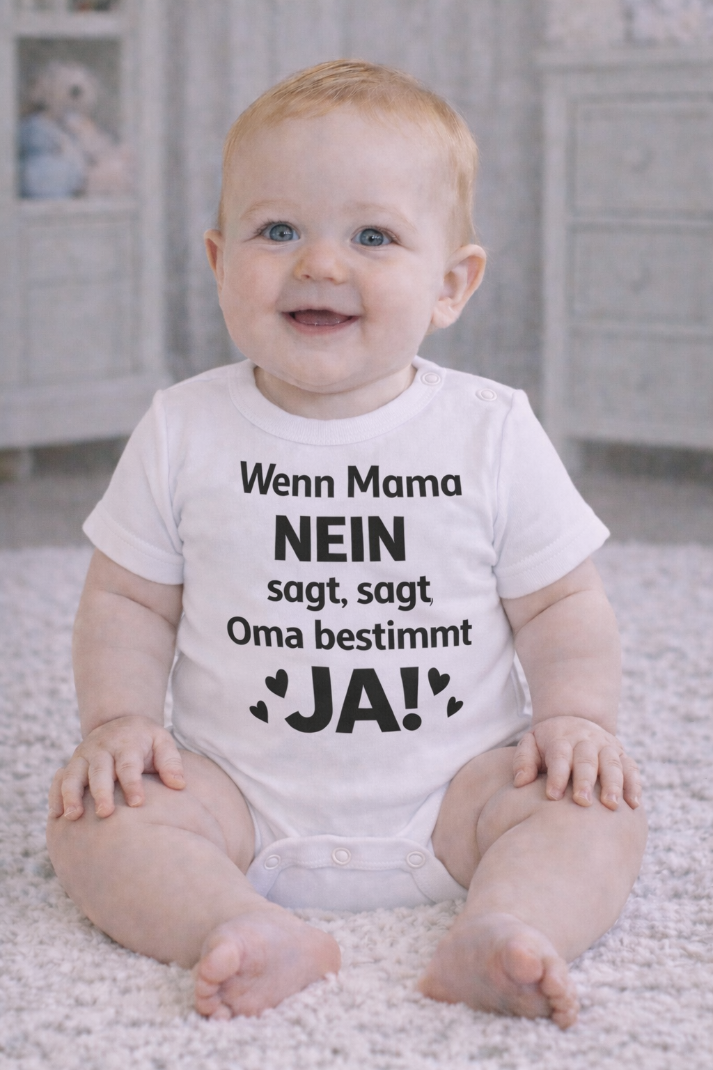 Babybody „ Wenn Mama NEIN sagt, sagt Oma bestimmt JA!:” – Süßer Strampler aus 100% Baumwolle