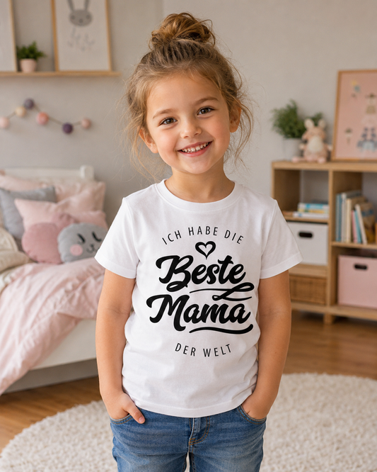 Kinder-T-Shirt „Ich habe die beste Mama der Welt” – Süßes Shirt aus 100 % Baumwolle