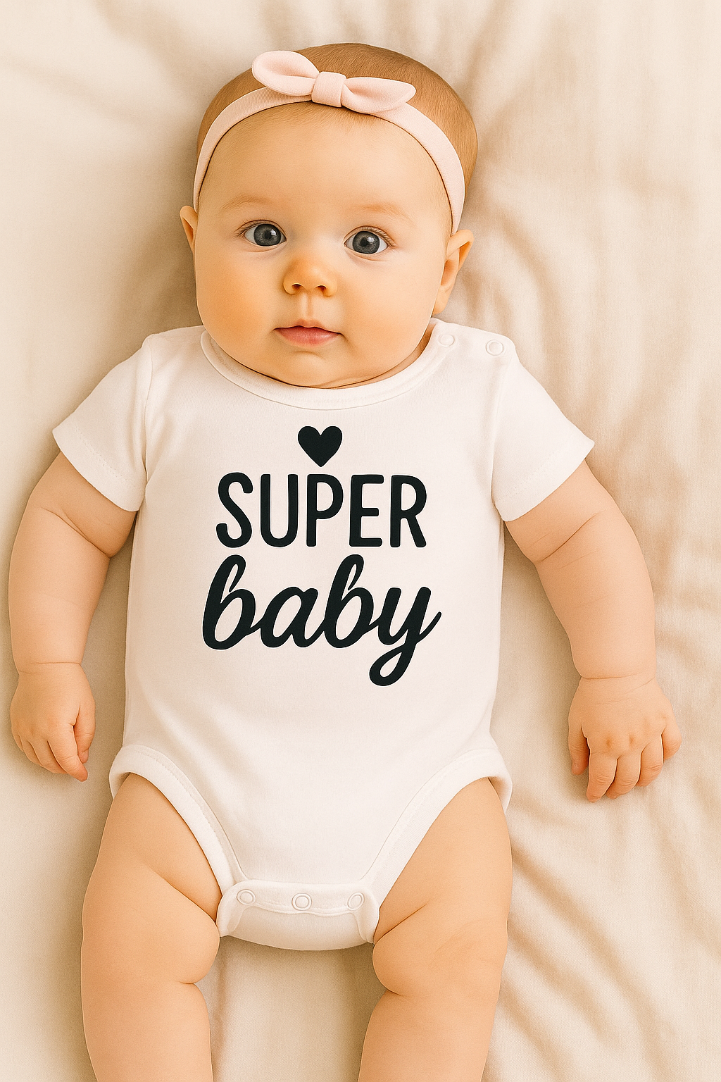 Babybody „SUPER Baby” – Süßer Strampler aus 100% Baumwolle