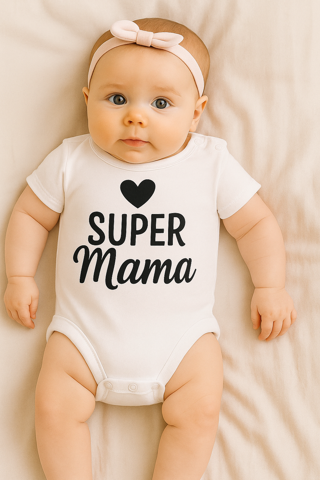 Babybody „SUPER mama” – Süßer Strampler aus 100% Baumwolle
