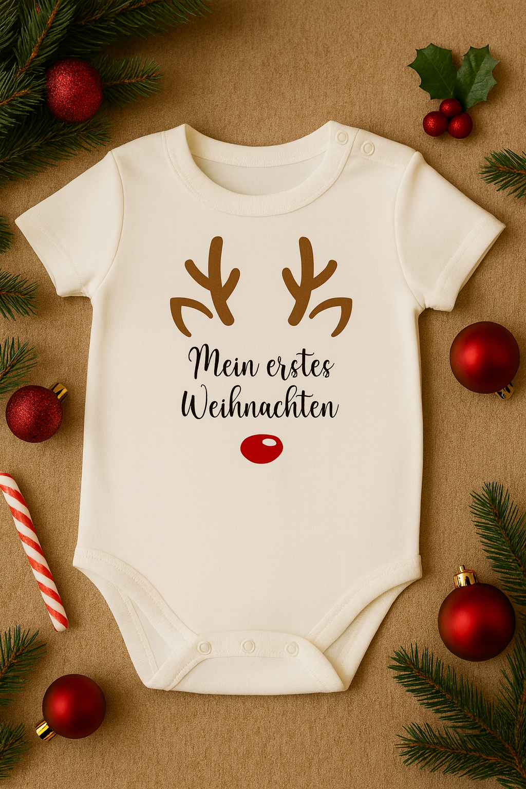 Babybody „ Mein erstes Weihnachten! ” – Süßer Strampler aus 100% Baumwolle