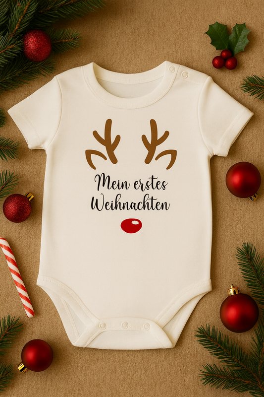 Babybody „ Mein erstes Weihnachten! ” – Süßer Strampler aus 100% Baumwolle