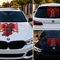 Albanien Autoaufkleber – Doppeladler & Historischer Krieger | Motorhaube & Heckscheibe