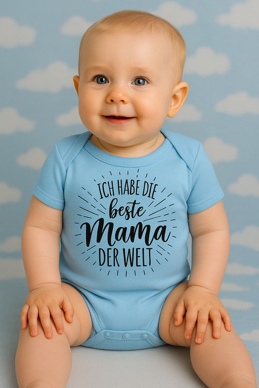 Babybody „ Ich habe die beste Mama der welt!” – Süßer Strampler aus 100% Baumwolle