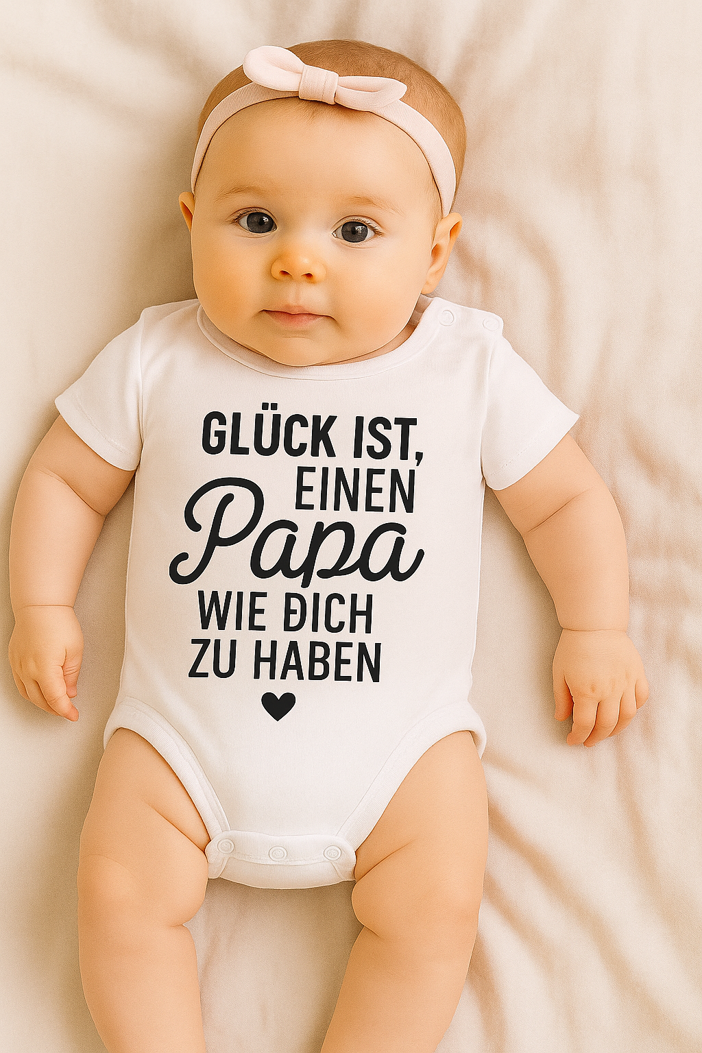 Babybody „Glück ist, einen Papa wie dich zu haben” – Süßer Strampler aus 100% Baumwolle