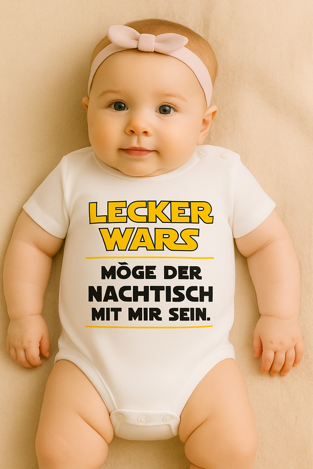Babybody „Lecker war’s – möge der Nachtisch mit mir sein.” – Süßer Strampler aus 100% Baumwolle