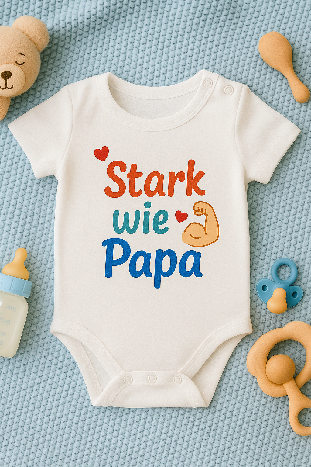 Babybody “Stark wie papa„– Süßer Strampler aus 100% Baumwolle
