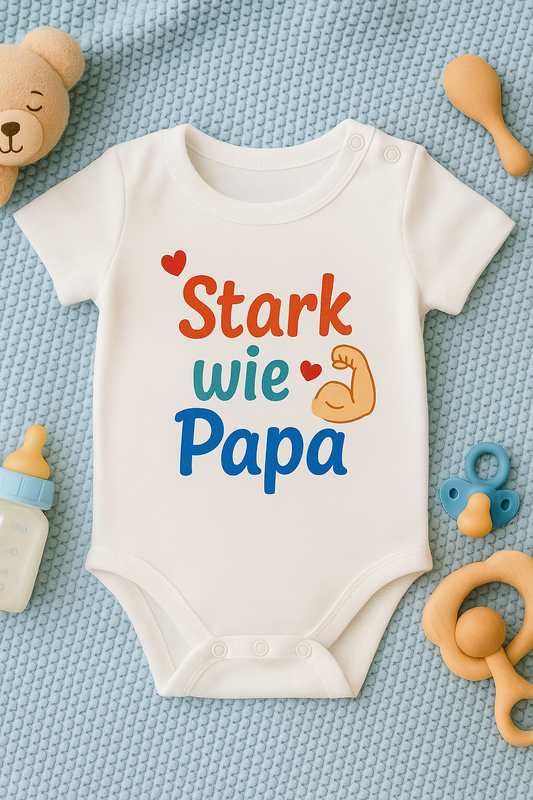 Babybody “Stark wie papa„– Süßer Strampler aus 100% Baumwolle