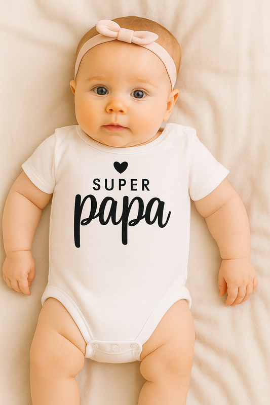 Babybody „SUPER papa” – Süßer Strampler aus 100% Baumwolle