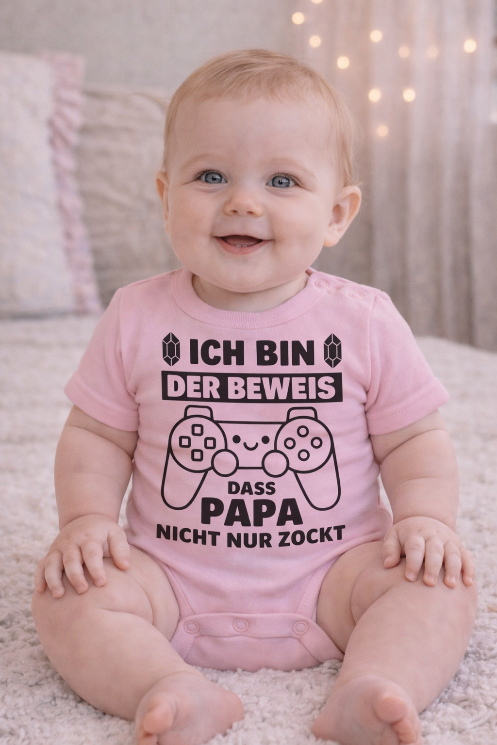 Babybody „Ich bin der Beweis, dass Papa nicht nur zockt“ – Lustiger Strampler aus 100% Baumwolle