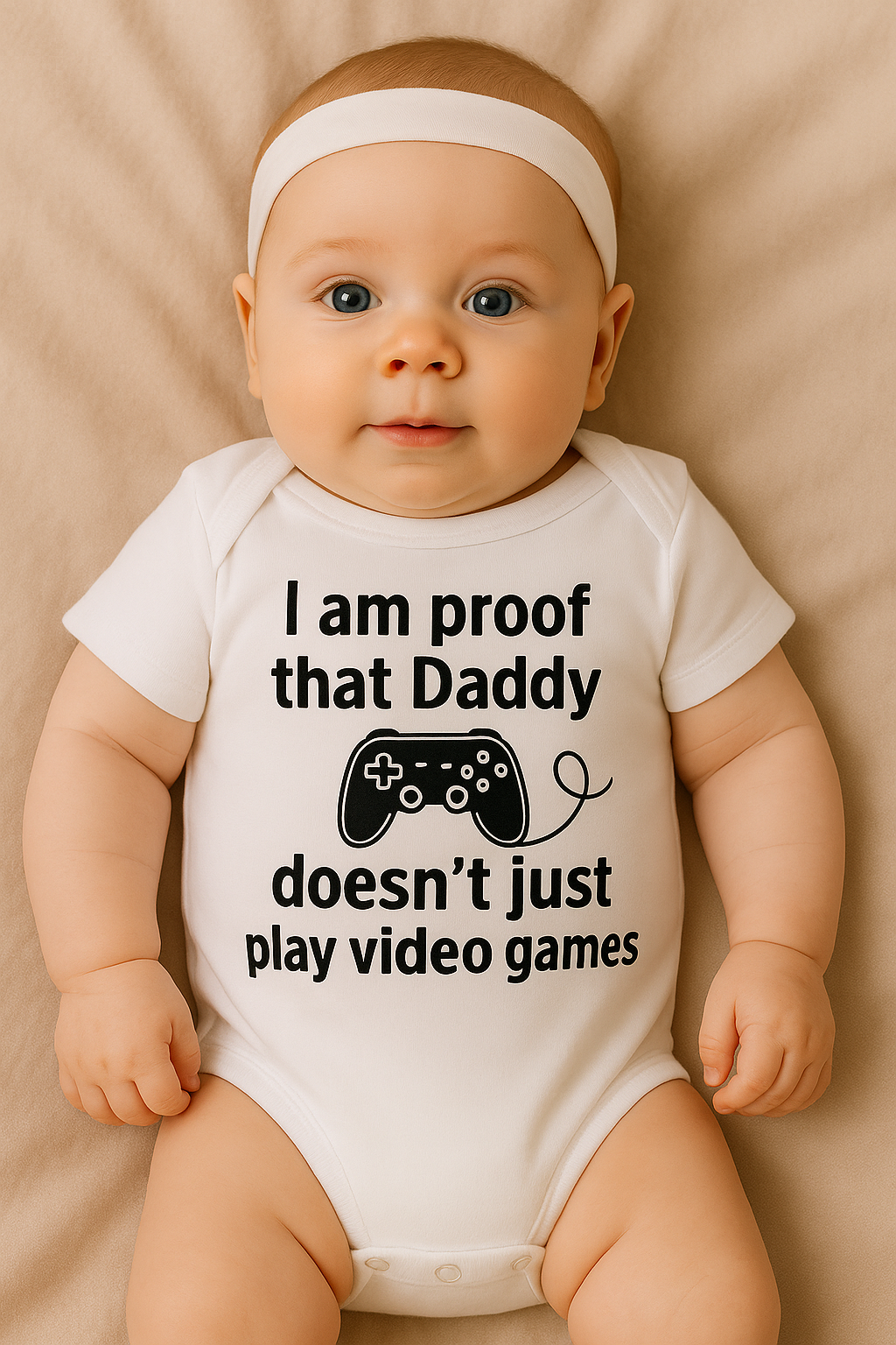 Baby Bodysuit “I am the proof that Daddy doesn’t just game” – Funny Romper made of 100% Cotton