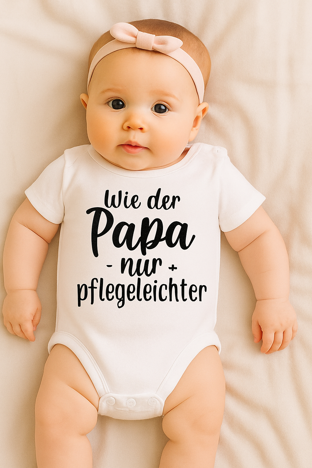 Babybody „Wie der Papa - nur + pflegeleichter” – Süßer Strampler aus 100% Baumwolle