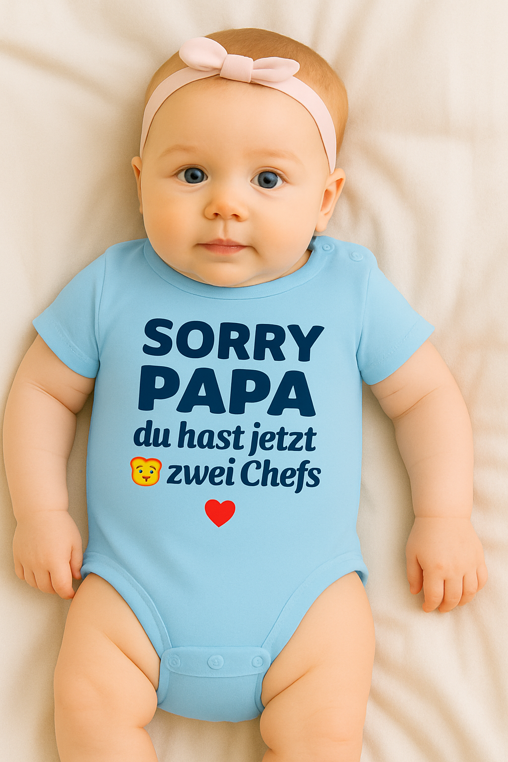 Babybody “SORRY PAPA du hast jetzt zwei Chefs„– Süßer Strampler aus 100% Baumwolle