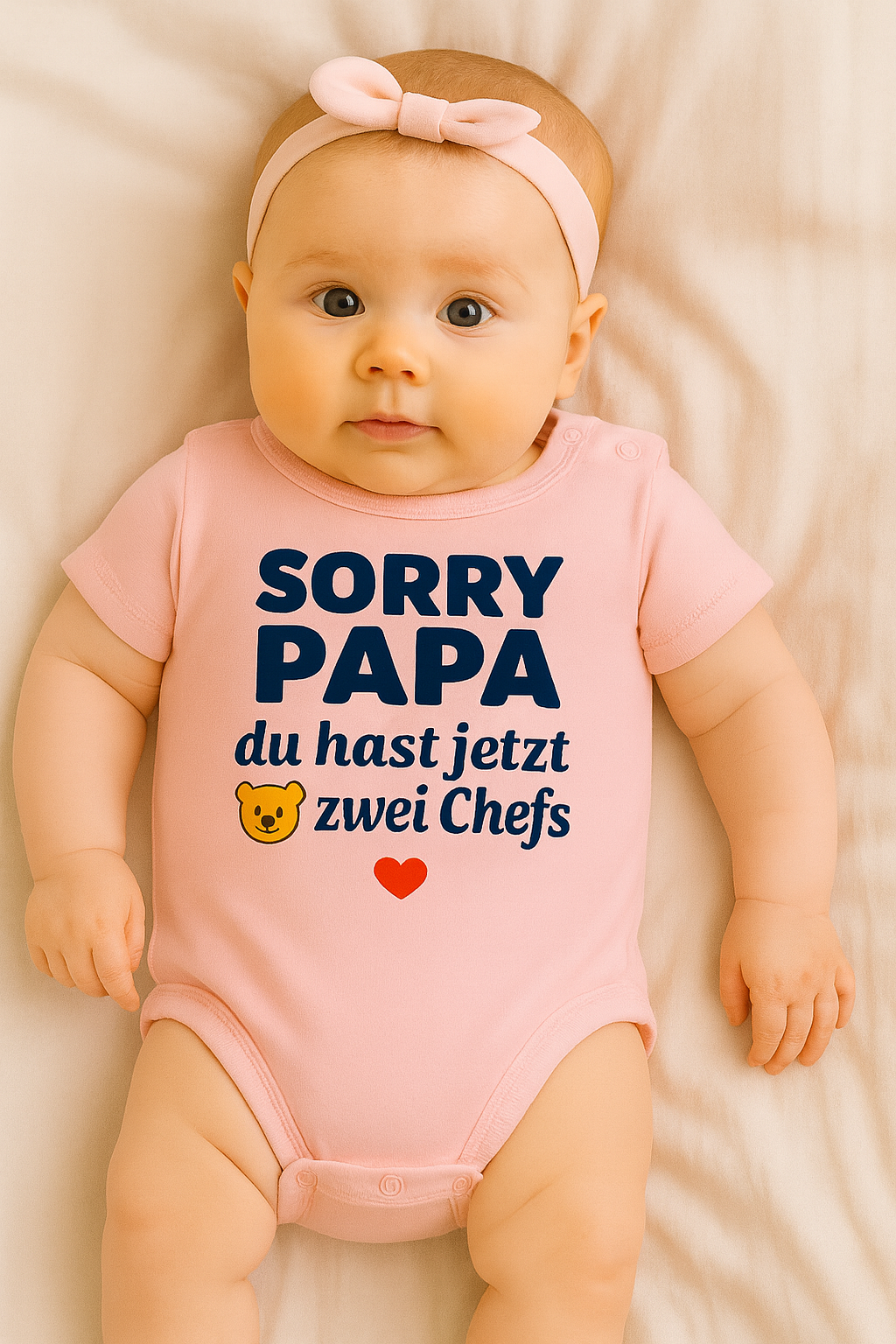 Babybody “SORRY PAPA du hast jetzt zwei Chefs„– Süßer Strampler aus 100% Baumwolle