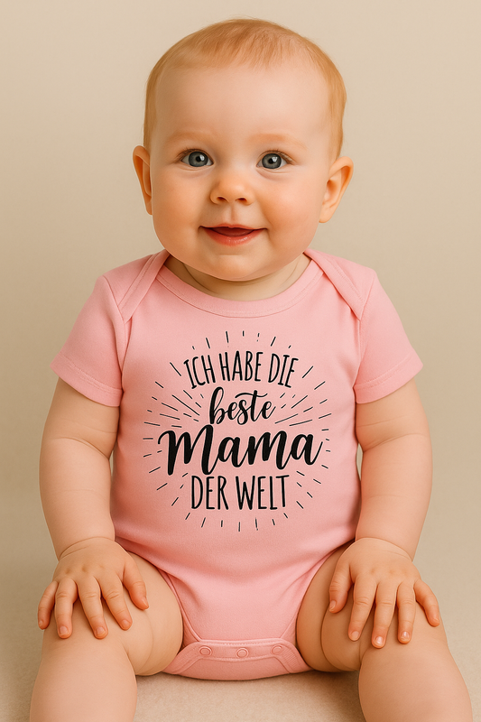 Babybody „ Ich habe die beste Mama der welt!” – Süßer Strampler aus 100% Baumwolle