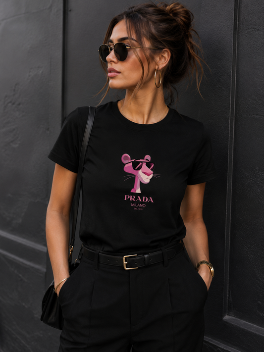 Damen-T-Shirt mit Pink Panther Design – Stylisches Shirt aus 100 % Baumwolle