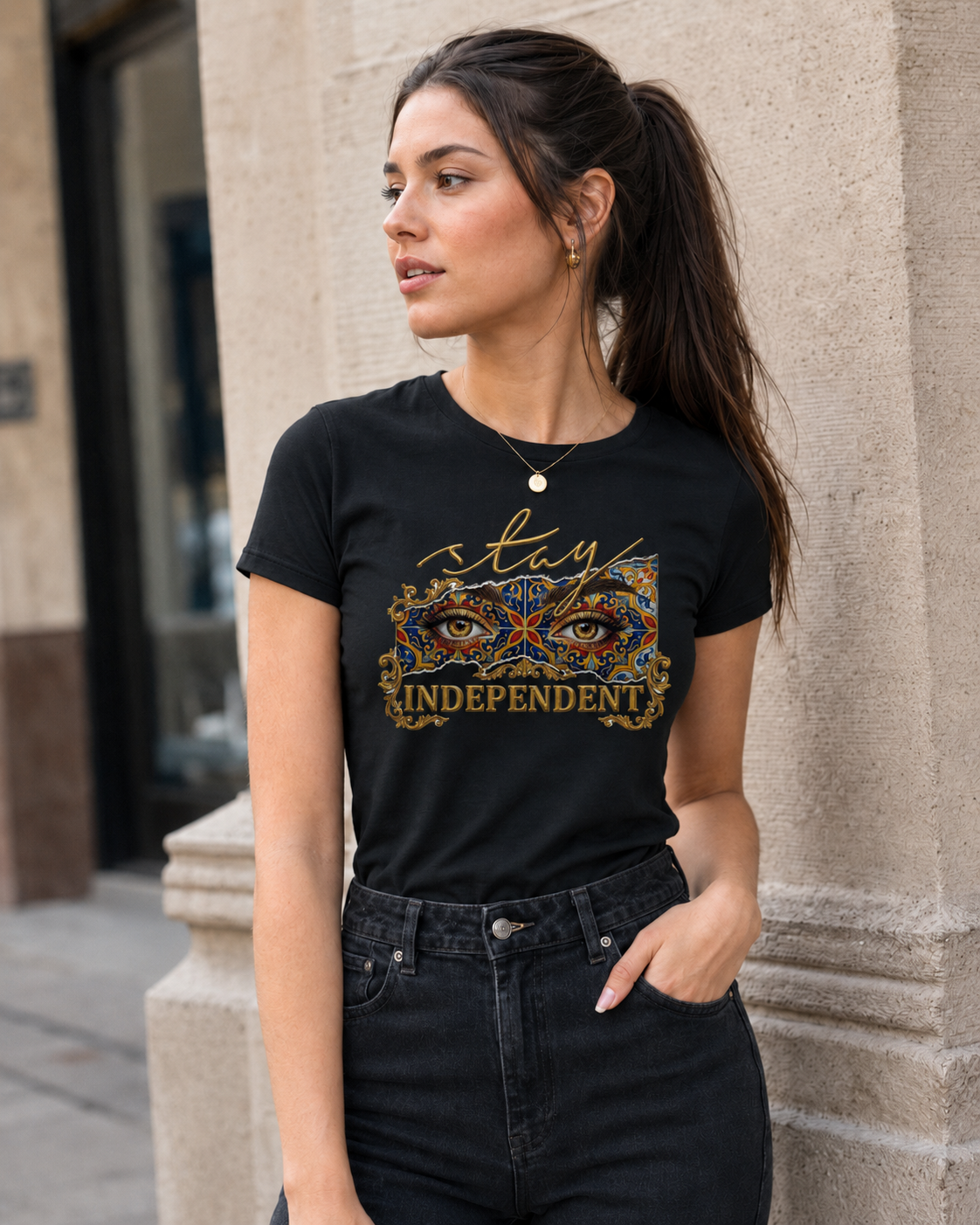 Damen-T-Shirt „Stay Independent” – Stylisches Shirt aus 100 % Baumwolle