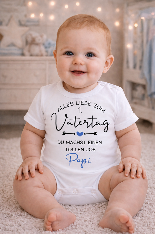Babybody „Alles Liebe zum 1. Vatertag Papi” – Süßer Strampler aus 100% Baumwolle