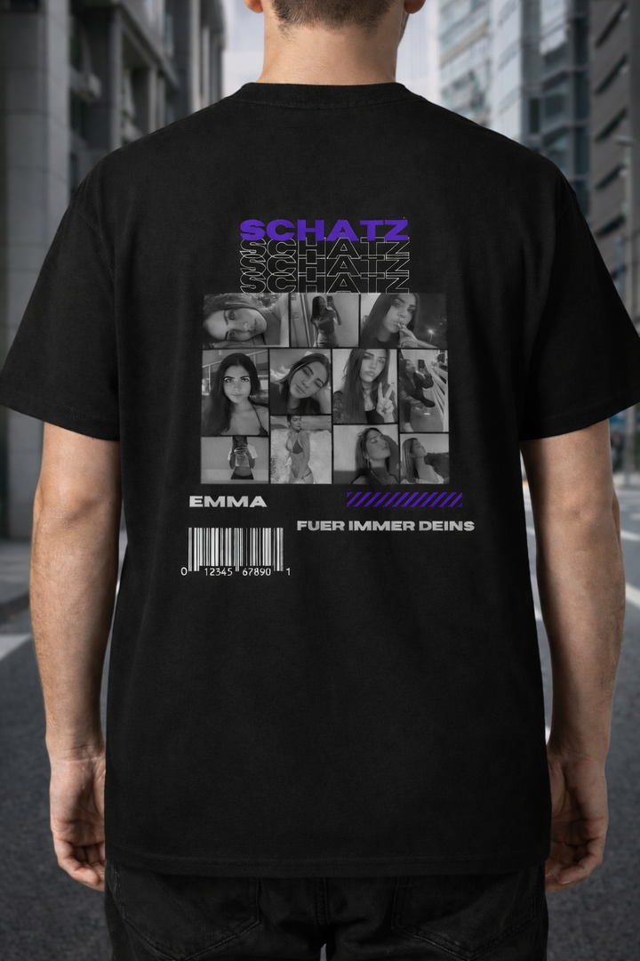 Personalisiertes T-Shirt mit Fotos und Namen aus 100% Baumwolle Geschenk Valentinstag