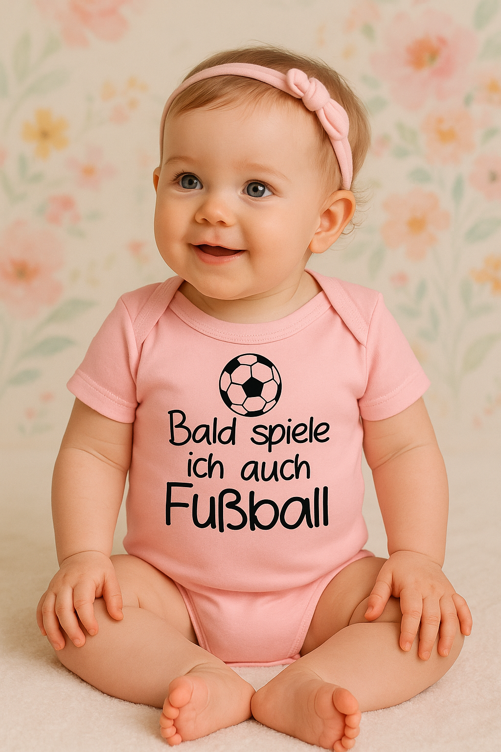 Babybody „Bald spiele ich auch Fußball“ – Lustiger Strampler für kleine Fußballfans aus 100% Baumwolle