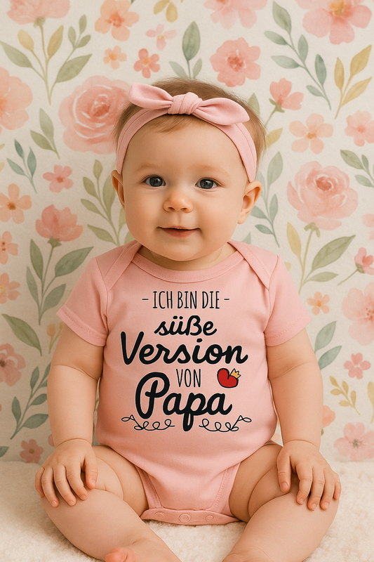 Babybody „Ich bin die süße Version von Papa“ – Lustiger Strampler aus 100% Baumwolle