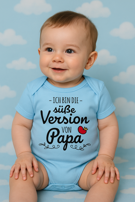 Babybody „Ich bin die süße Version von Papa“ – Lustiger Strampler aus 100% Baumwolle