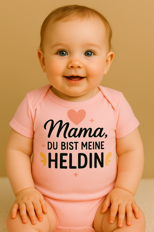 Babybody „Mama, du bist meine Heldin“ – Süßer Strampler aus 100% Baumwolle