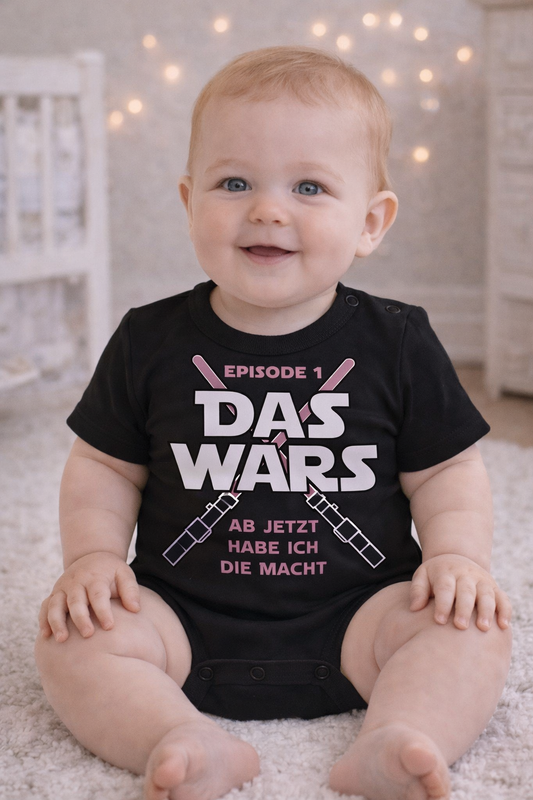 Babybody “EPISODE 1 DAS WARS AB JETZT HABE ICH DIE MACHT„– Süßer Strampler aus 100% Baumwolle
