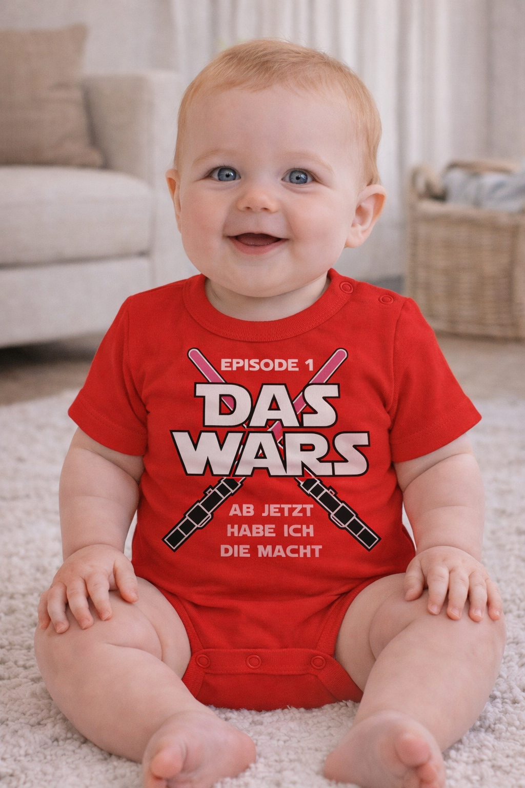 Babybody “EPISODE 1 DAS WARS AB JETZT HABE ICH DIE MACHT„– Süßer Strampler aus 100% Baumwolle