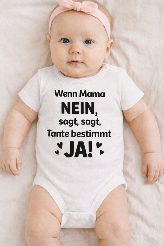 Babybody „ Wenn Mama NEIN sagt, sagt Tante bestimmt JA!:” – Süßer Strampler aus 100% Baumwolle