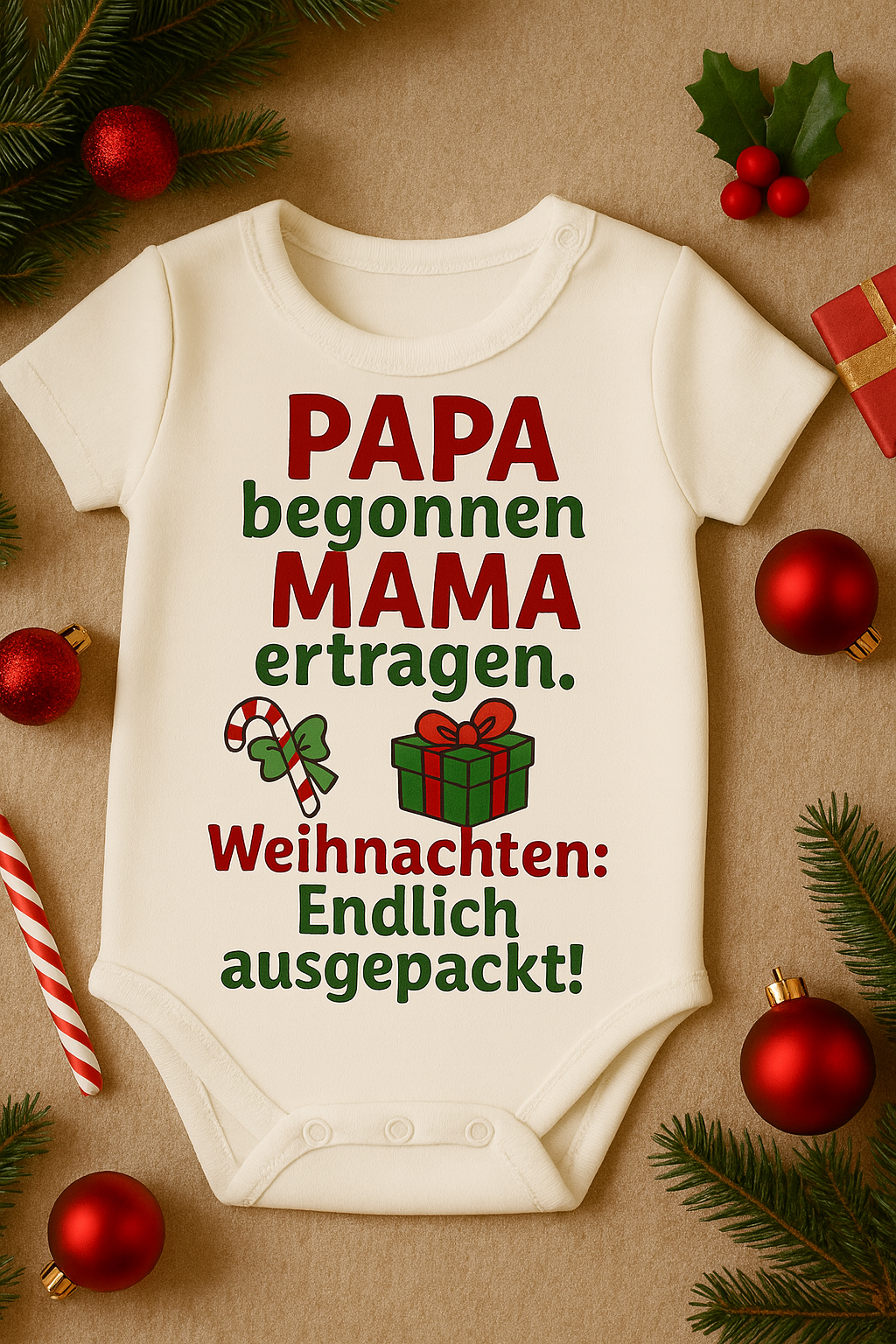 Babybody „ PAPA begonnen MAMA ertragen.” – Süßer Strampler aus 100% Baumwolle