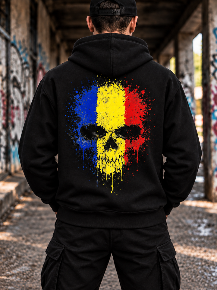 Hanorac „Craniu Tricolor” | Design Românesc | Steagul României