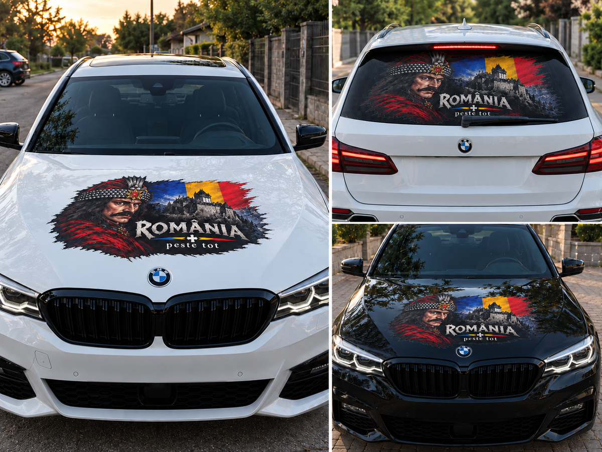 Sticker Auto Vlad Tepes-ROMANIA | Folie Standard, Perforata sau Cast